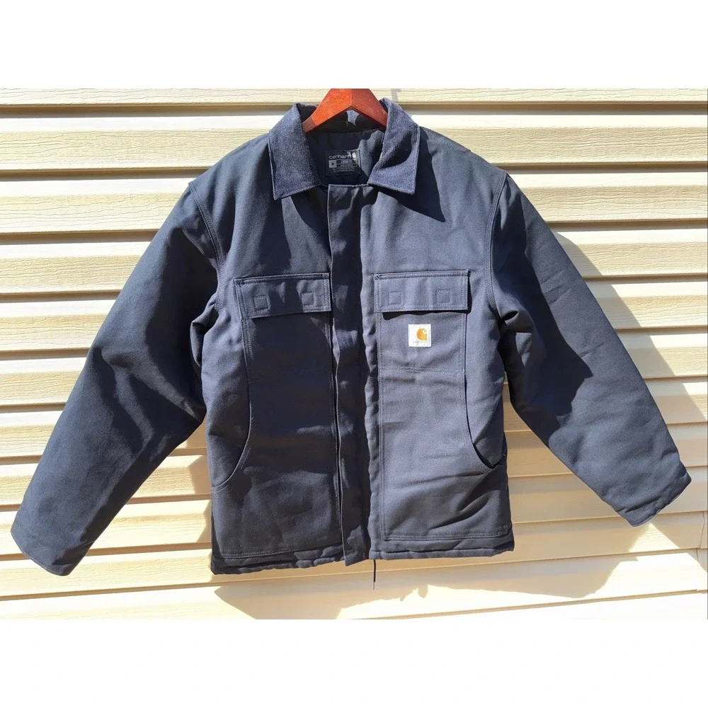 CARHARTT MEN'S LOOSE FIT FIRM DUCK INSULATED TRADITIONAL COAT Blue MENS Medium